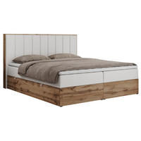 BOXBETT BELLISSIMO 160/200 Weiß Kunstleder - H3 - Weiß, Holz/Textil (160/200cm) - MKS