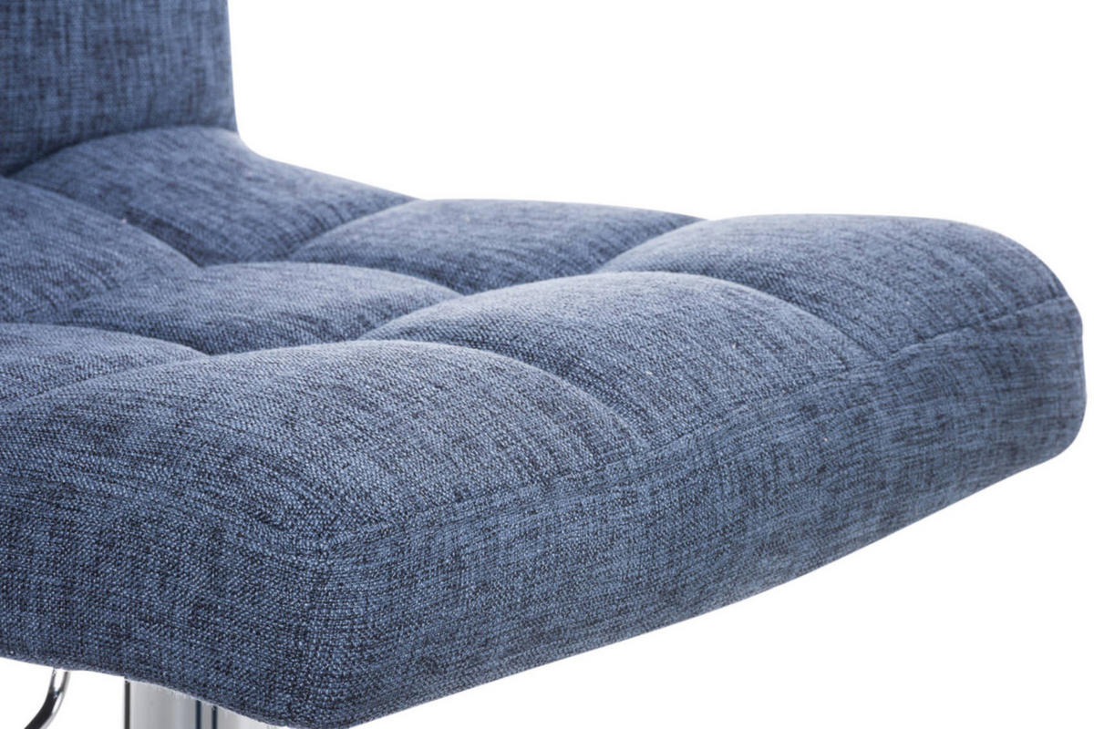 BARHOCKER 2er Set Stoff Blau - Chromfarben/Blau, Textil/Metall (46/94/47cm) - CLP