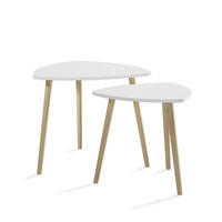 COUCHTISCH Twino Weiß/Sonoma 60 x 50 cm 2er Set - Weiß, Holzwerkstoff (60/60/50cm) - Vicco