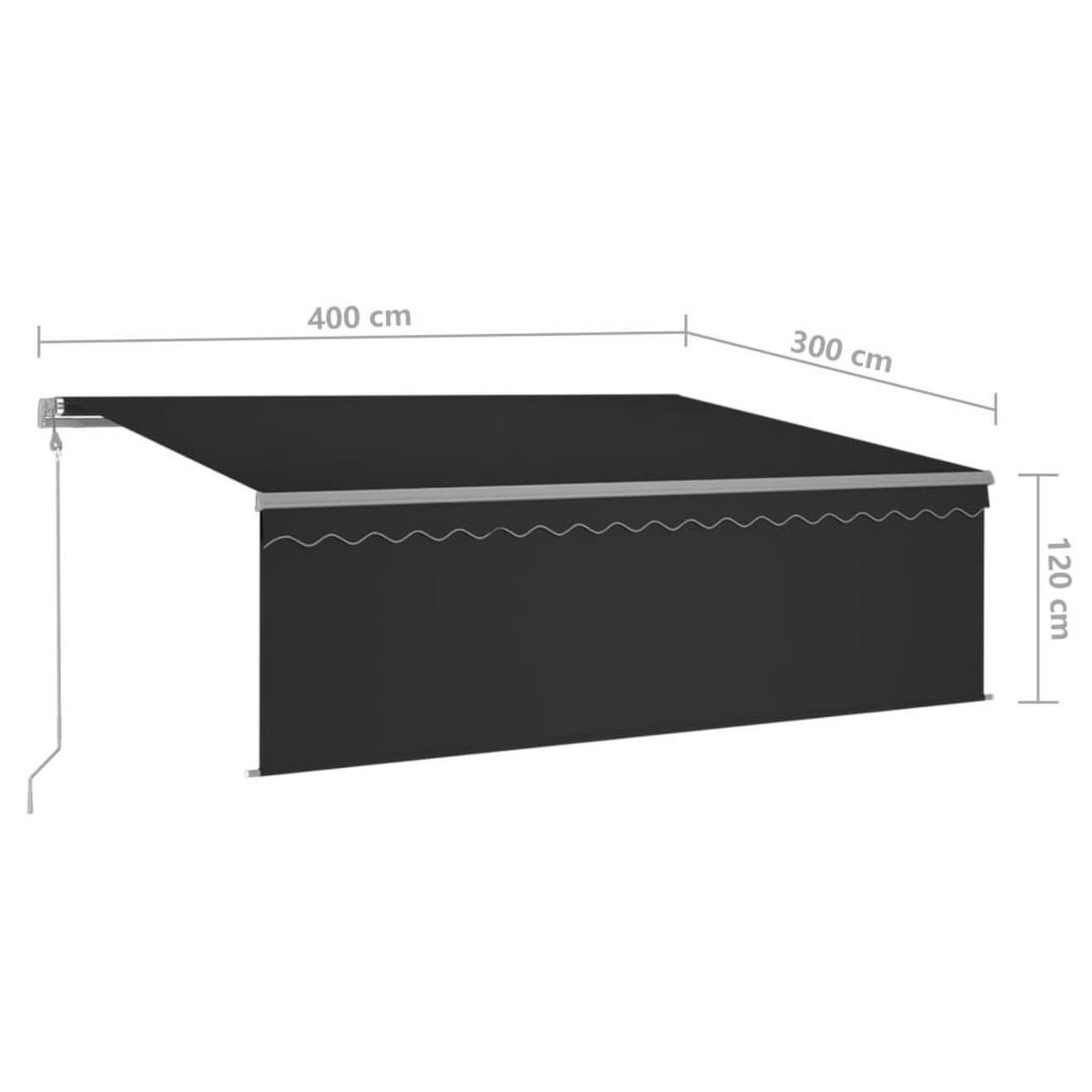 MARKISE Automatisch Einziehbar Mit Volant 4/3 M Anthrazit - Anthrazit, Metall (400/300cm) - vidaXL