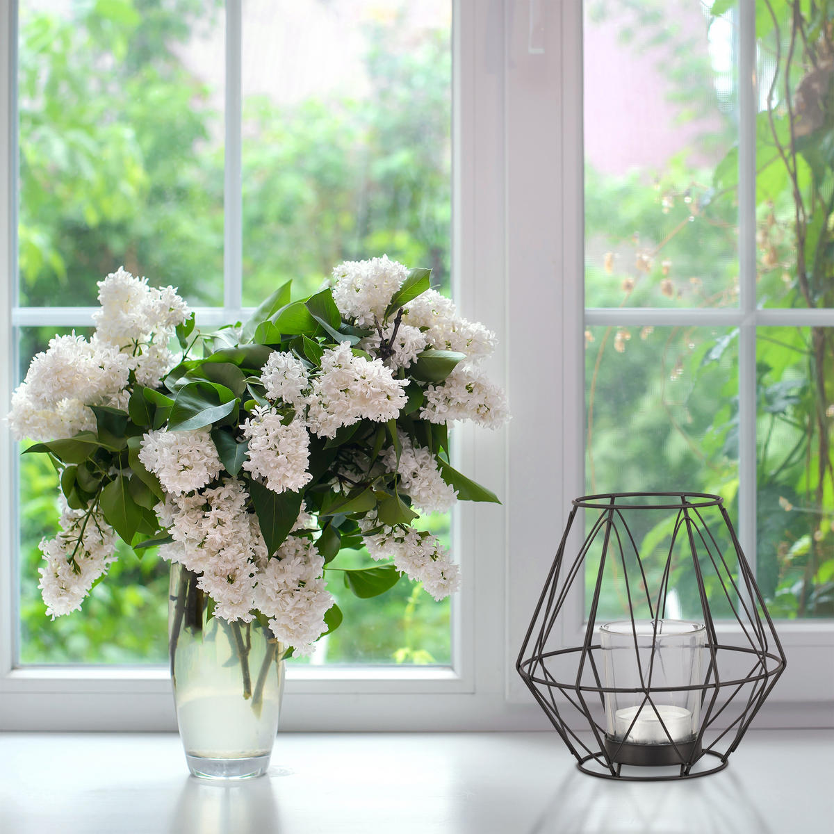 TEELICHTHALTER - Schwarz, Glas/Metall (14cm) - Relaxdays