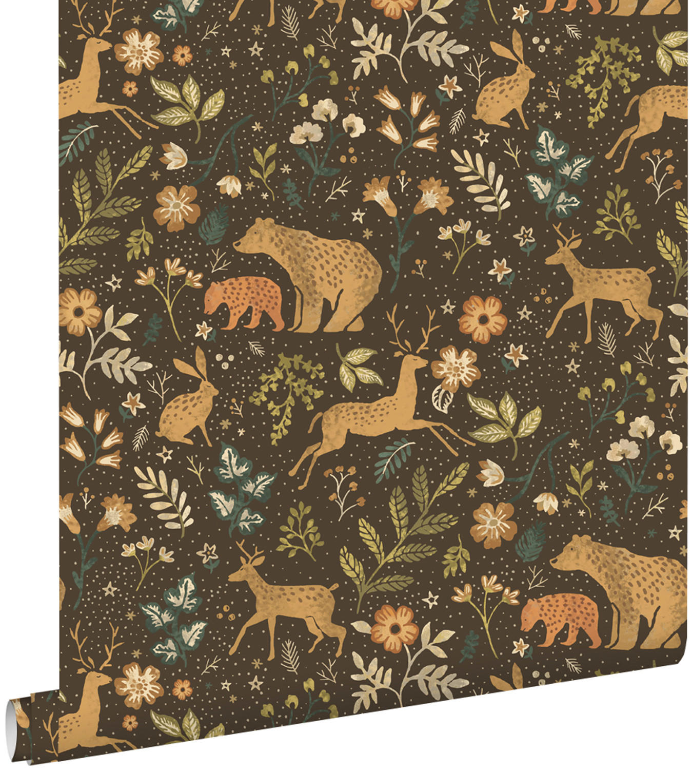 TAPETE Wald mit Waldtieren 53 cm x 10.05 m - Braun, Papier (53/0.1cm) - ESTAhome