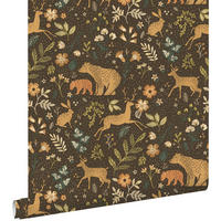 TAPETE Wald mit Waldtieren 53 cm x 10.05 m - Braun, Papier (53/0.1cm) - ESTAhome