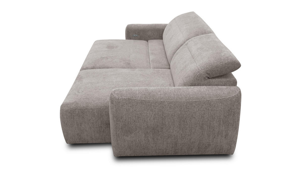 ECKSOFA NERO 4-Sitzer, dunkelbeige - Beige/Schwarz, Holz/Textil (272/81/159cm) - Courtois Laville