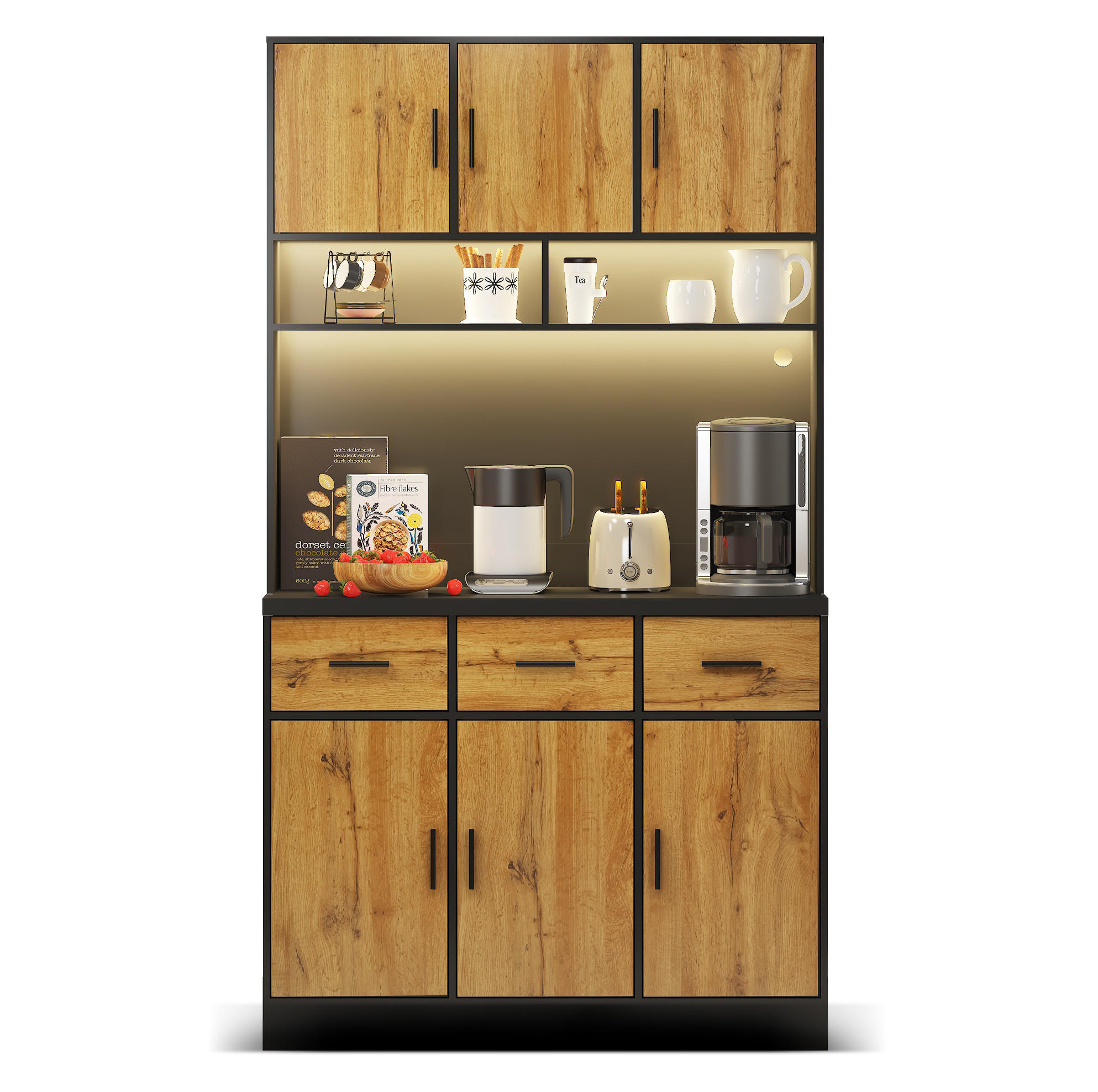 Okmyhome Buffet Schwarz 40x180x100 cm