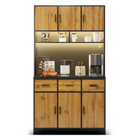 BUFFET 100/180/40 cm Schwarz/Natur aus MDF mit LED-Beleuchtung - Schwarz, Holzwerkstoff (40/180/100cm) - OKMYHOME