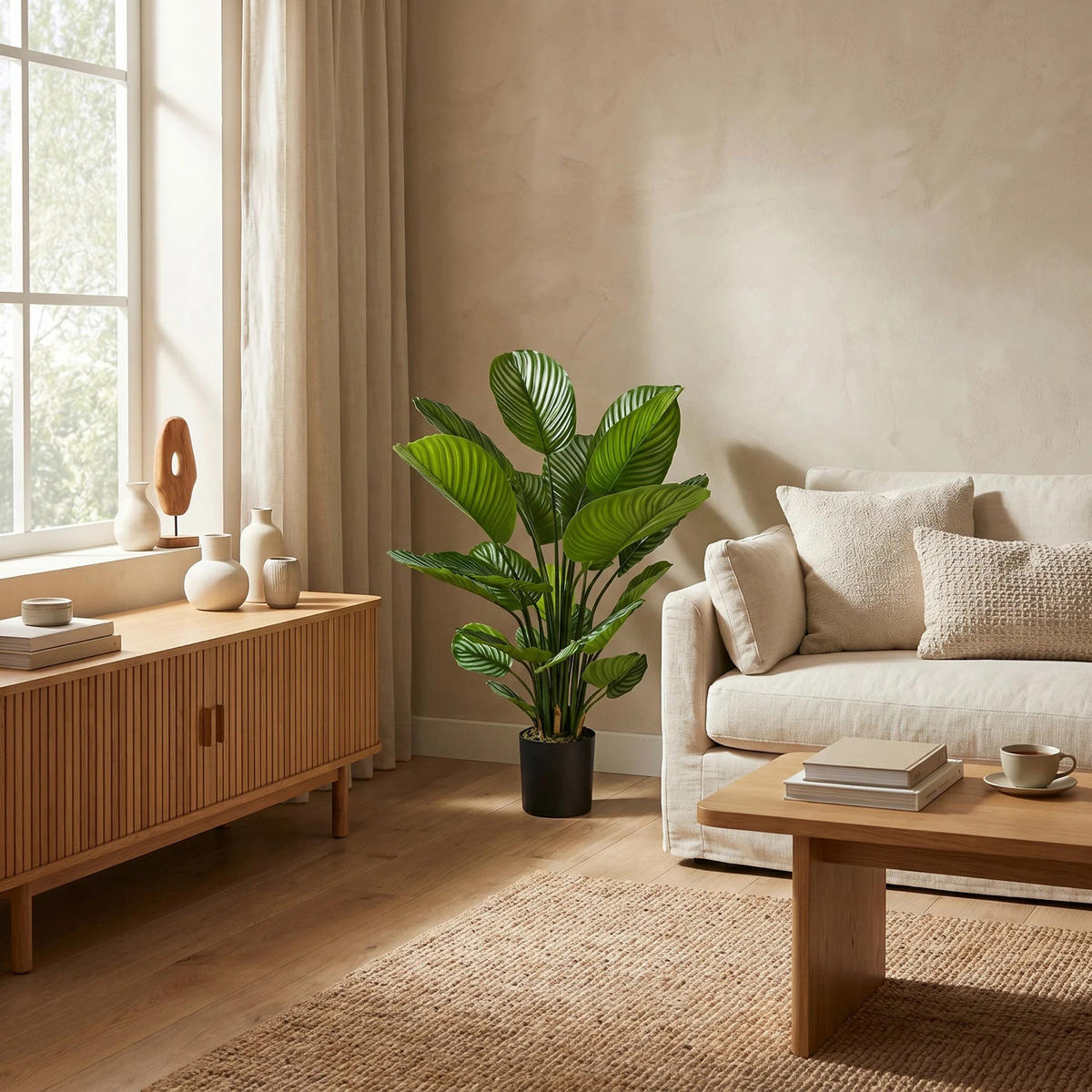 KUNSTPFLANZE Künstliche Calathea – Norelia 80 cm - Grün, Kunststoff (80cm) - aplanta