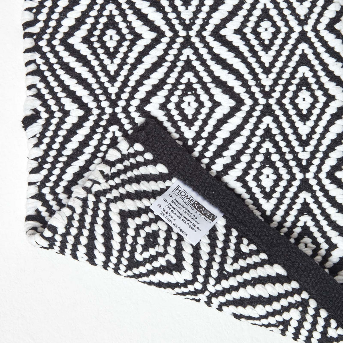 TEPPICHLÄUFER Trance geometrisch gemustert 66/200 cm - Schwarz, Textil (66/200cm) - Homescapes