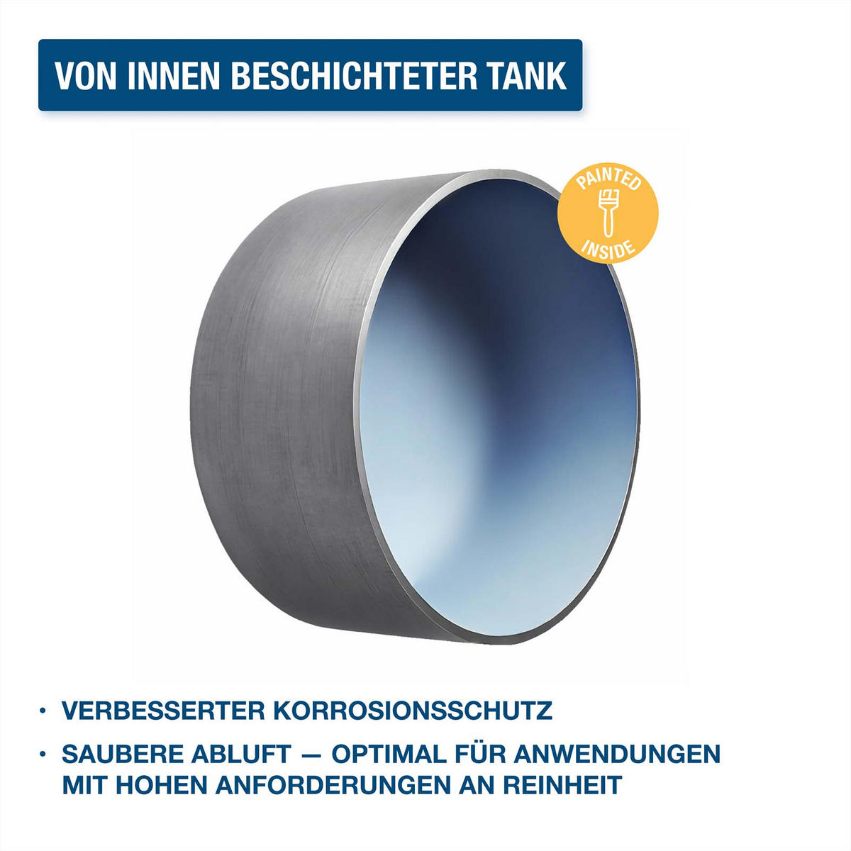 SILENT Kompressor SAC75008IC (9 bar, 8L, tragbar, ÖLFREI, 49 dB, 750 W / 1 PS) - Silberfarben, Metall (41/41/36cm) - HYUNDAI