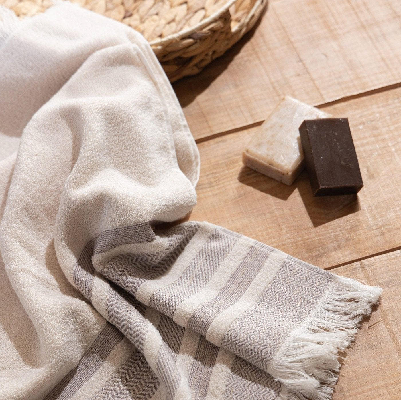 FROTTIERSET Morning Dunes 4-teilig, Baumwolle - Beige, Textil (70/140cm) - SOWL
