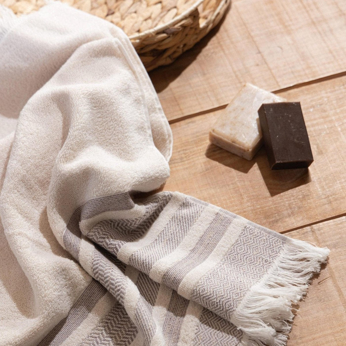 FROTTIERSET Morning Dunes 4-teilig, Baumwolle - Beige, Textil (70/140cm) - SOWL