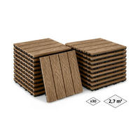 30ER-SET TERRASSENFLIESEN JURA 30x30cm Teak-Verbund - Teakfarben, Holzwerkstoff (30/30/2cm) - Casanoov