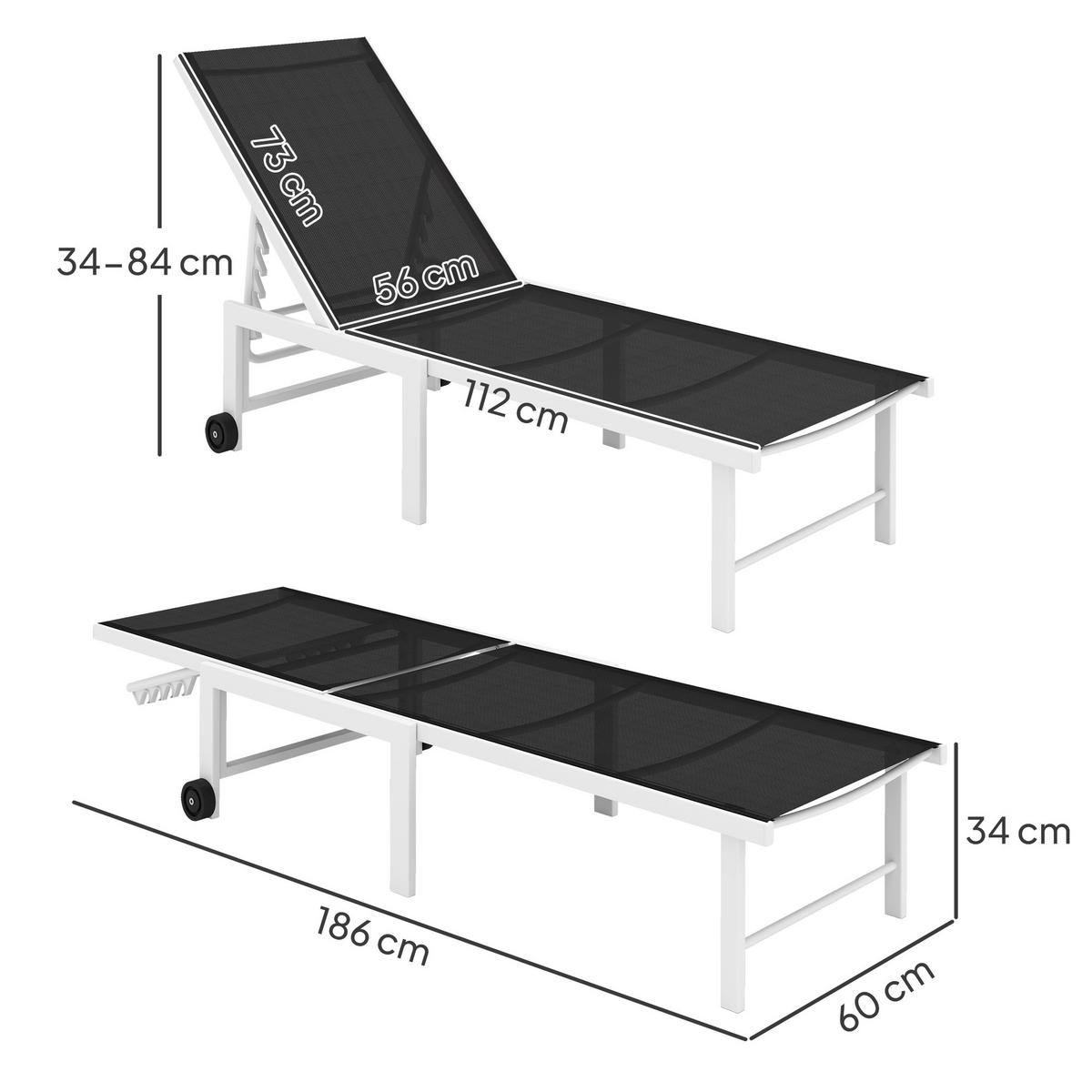 GARTENLIEGE Grau 1 Stück - Grau, Naturmaterialien (60/84/166cm) - GiPP
