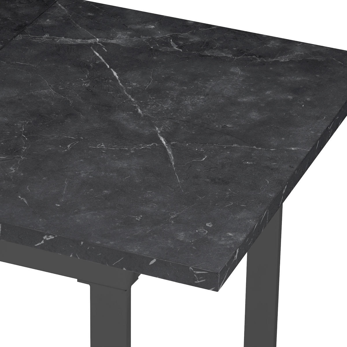 ESSTISCH ANNA 120-160/80/76 cm Marmor-Schwarz - Anthrazit/Schwarz, Holzwerkstoff/Metall (80/120/77cm) - B&D Home