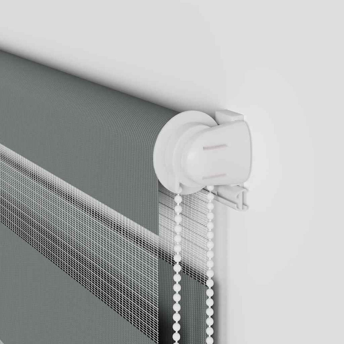 DOPPELROLLO 70/150 cm Stoffbreite 65,9 cm aus Polyester Dunkelgrau - Dunkelgrau, Textil (70/150cm) - vidaXL