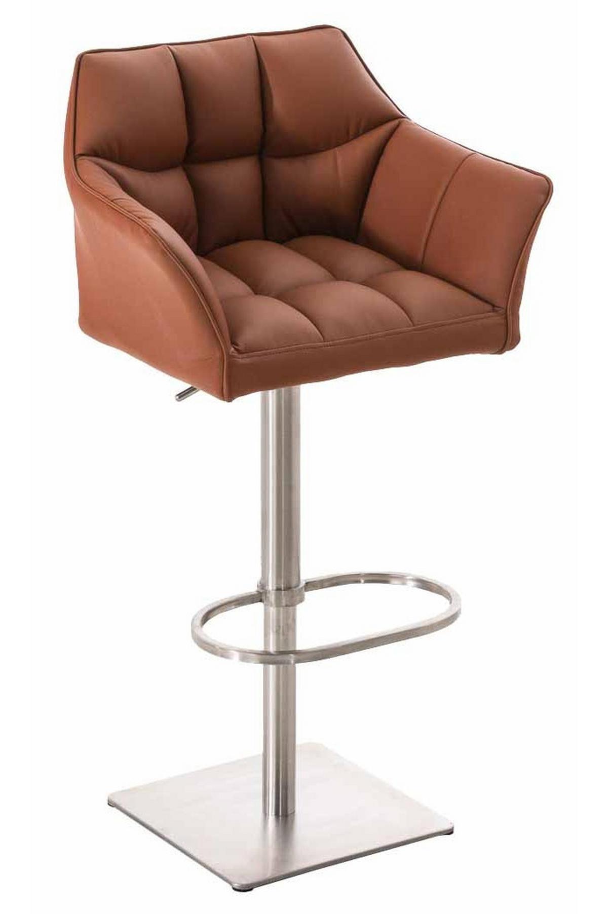 BARHOCKER Damaso 2er Set 88x64x45 cm hellbraun - Hellbraun, Leder (64/88/45cm) - furnicato