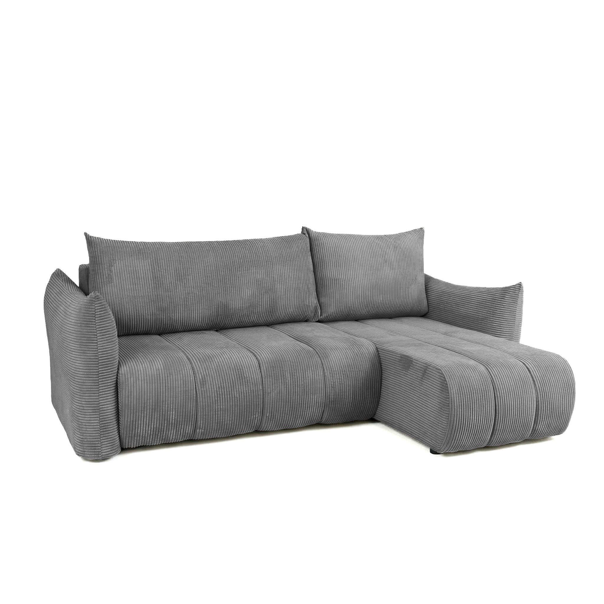 ECKSOFA Ontario Xs Mit Schlaffunktion - Grau, Holzwerkstoff/Textil (226/154cm) - Fun Möbel