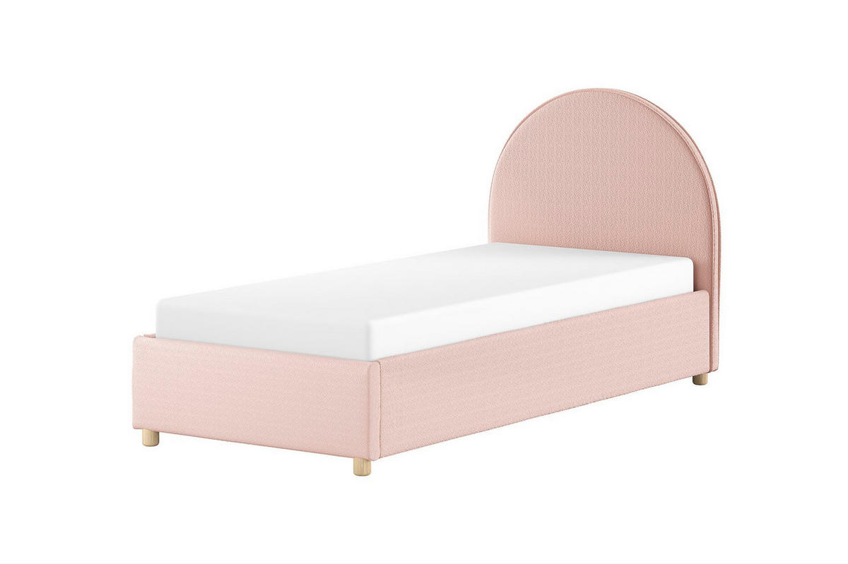 POLSTERBETT Karlotta 90x200 mit Bettkasten Bouclé Stoff rosa - Rosa, Kunststoff (90/200cm) - 58aufmkessel