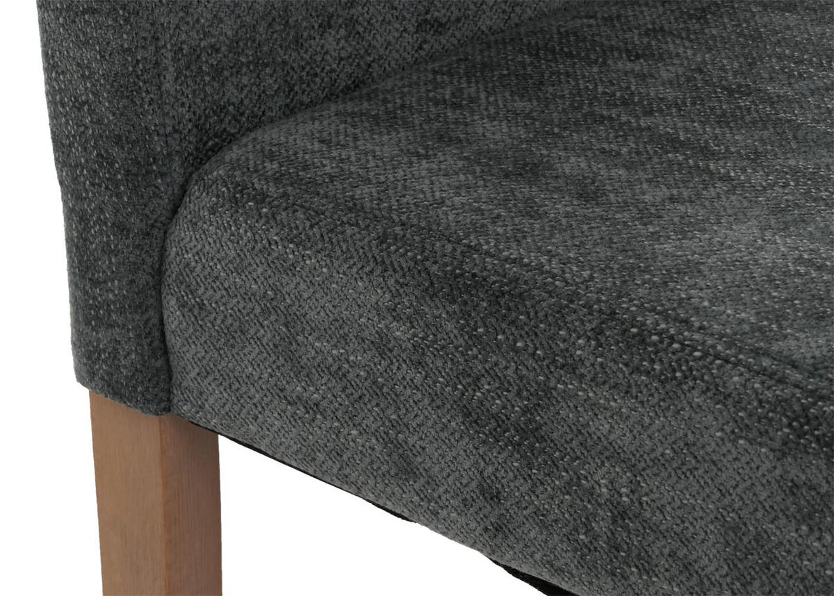 ESSZIMMERSTUHL 4er-Set klassisch und zeitlos 90x42x50cm Sitzhöhe 47cm Stoff/Textil Chenille Holz naturfarbene Beine Dunkelgrau - Dunkelgrau, Textil (42/90/50cm) - CHEFGASTRO