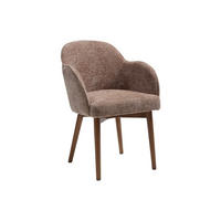 STUHL mit Armlehnen - Strukturstoff & Kautschukholz - Taupe - MODINIA - Braun, Textil (60/84/58cm) - Vente-Unique