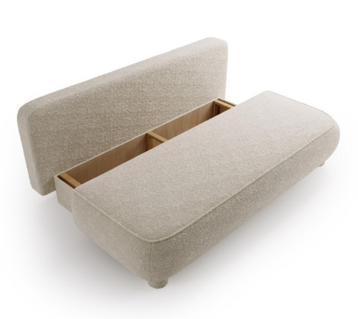 SITZMÖBEL Beige MAJA Mit Schlaffunktion Bouclé - Beige, Textil (209/96/96cm) - Sepro Meble