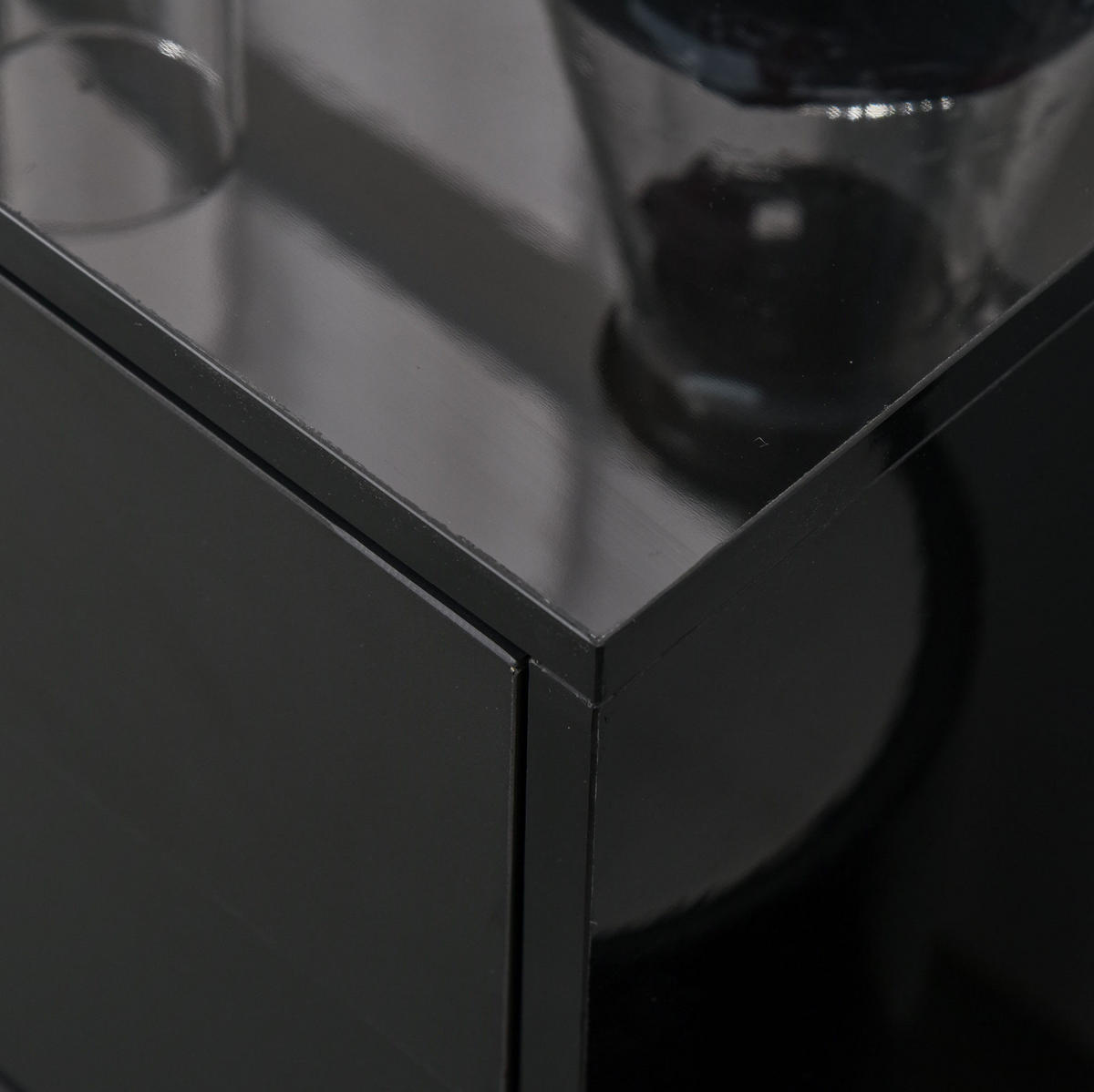 SIDEBOARD aus Holzwerkstoff 36x79x74 cm Schwarz mit 2 Schubladen, 2 Türen, verstellbarem Einlegeboden und Kippschutz - Schwarz, Holzwerkstoff (79/74/36cm) - Modfu