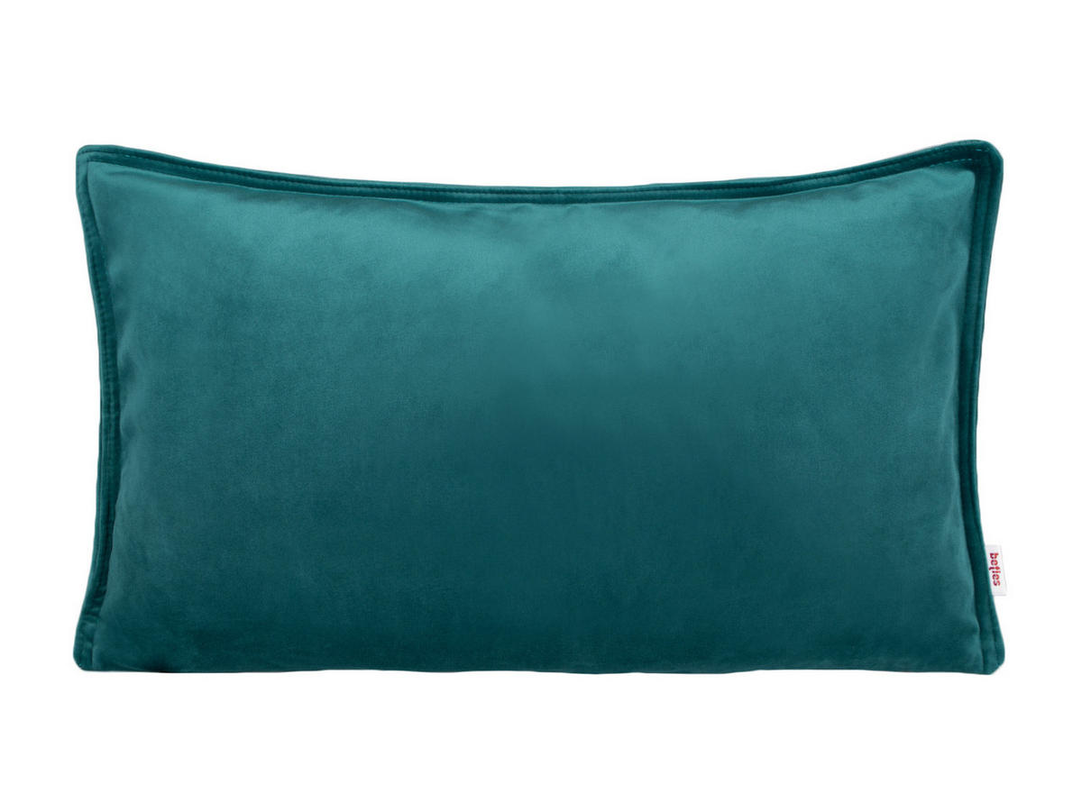 KISSENHÜLLE Samt&Sonders petrol 50/30 cm - Petrol, Textil (30/50cm) - beties Heimtextil
