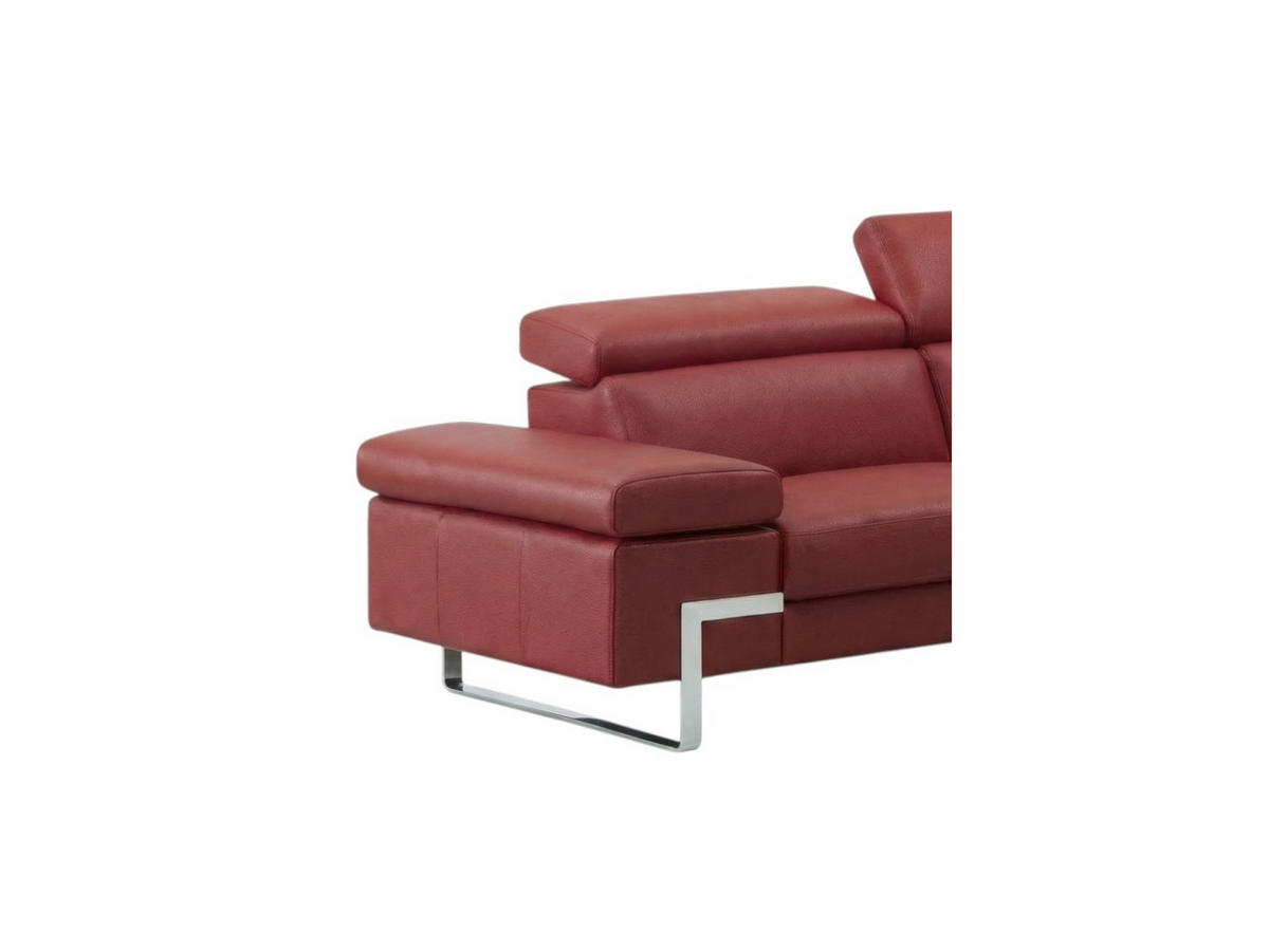 3-SITZER Sofa Opera Echtleder Rot - Rot, Leder/Metall (223/75/109cm)
