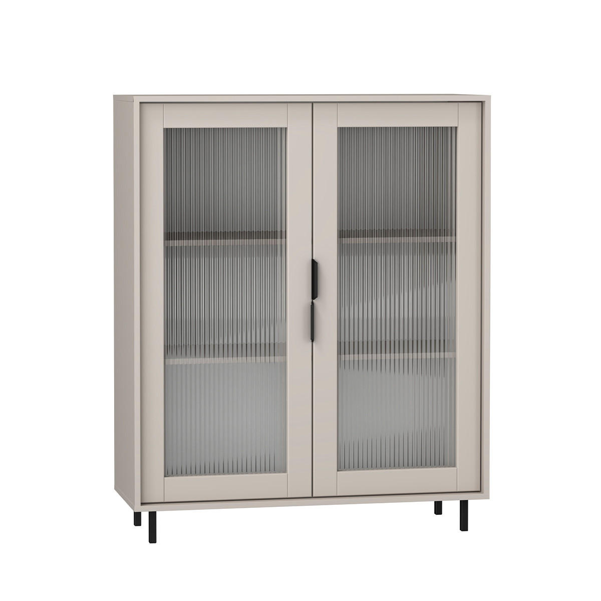 VITRÍNA Soly Kašmír - béžová, kompozitní dřevo (103.2/126.2/40.3cm) - Petits-meubles