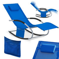 SONNENLIEGE blau - Blau, Metall (63/83/150cm) - SoBuy