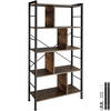 REGAL Charleston,inklusive Kippschutz, 75,5 x 30 x 155 cm,Industrial Holz dunkel, rustikal - Rostfarben, Holzwerkstoff (30/155/75.5cm) - tectake