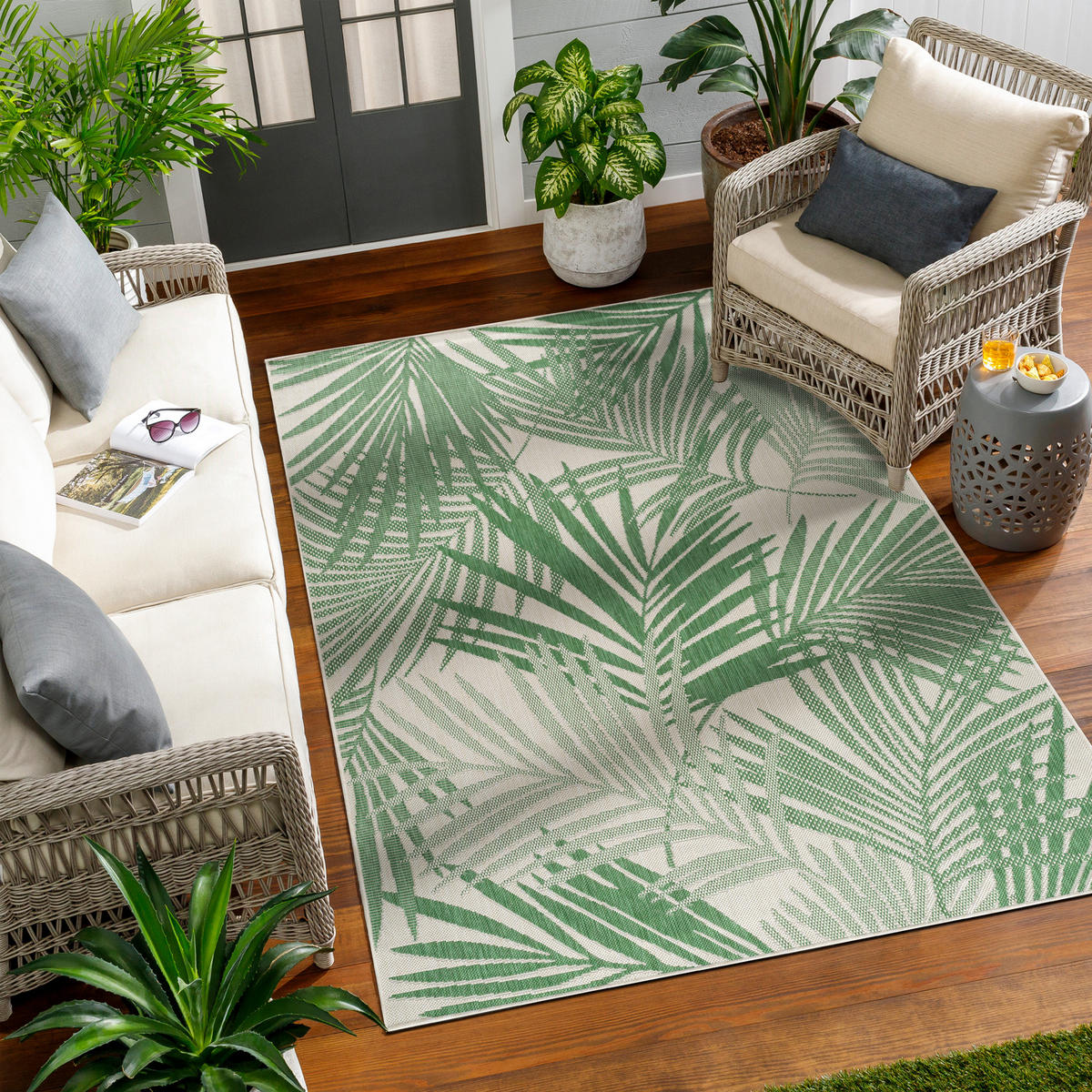 OUTDOORTEPPICH 120x170 cm Grün - Grün, Kunststoff/Textil (120/170cm) - LIVABLISS