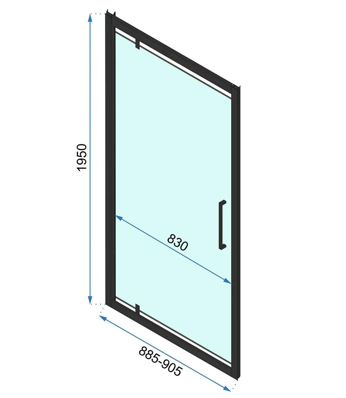 DUSCHTÜR Rea Rapid Swing Gold 90 - Goldfarben, Glas (90/195cm) - REA
