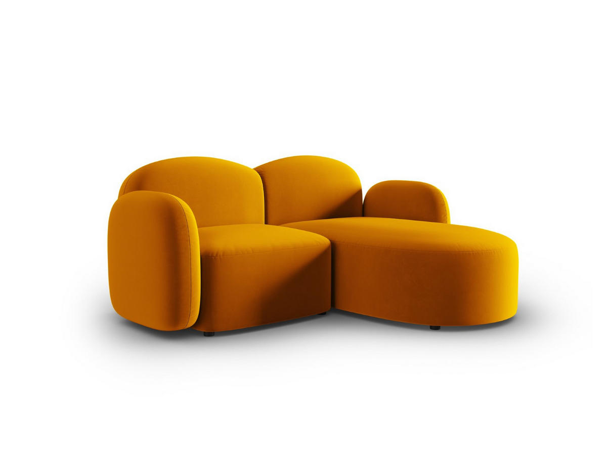 ECKSOFA rechts Blair aus Samt gelb 3 Sitzplätze - Gelb, Textil (155/194cm) - Micadoni