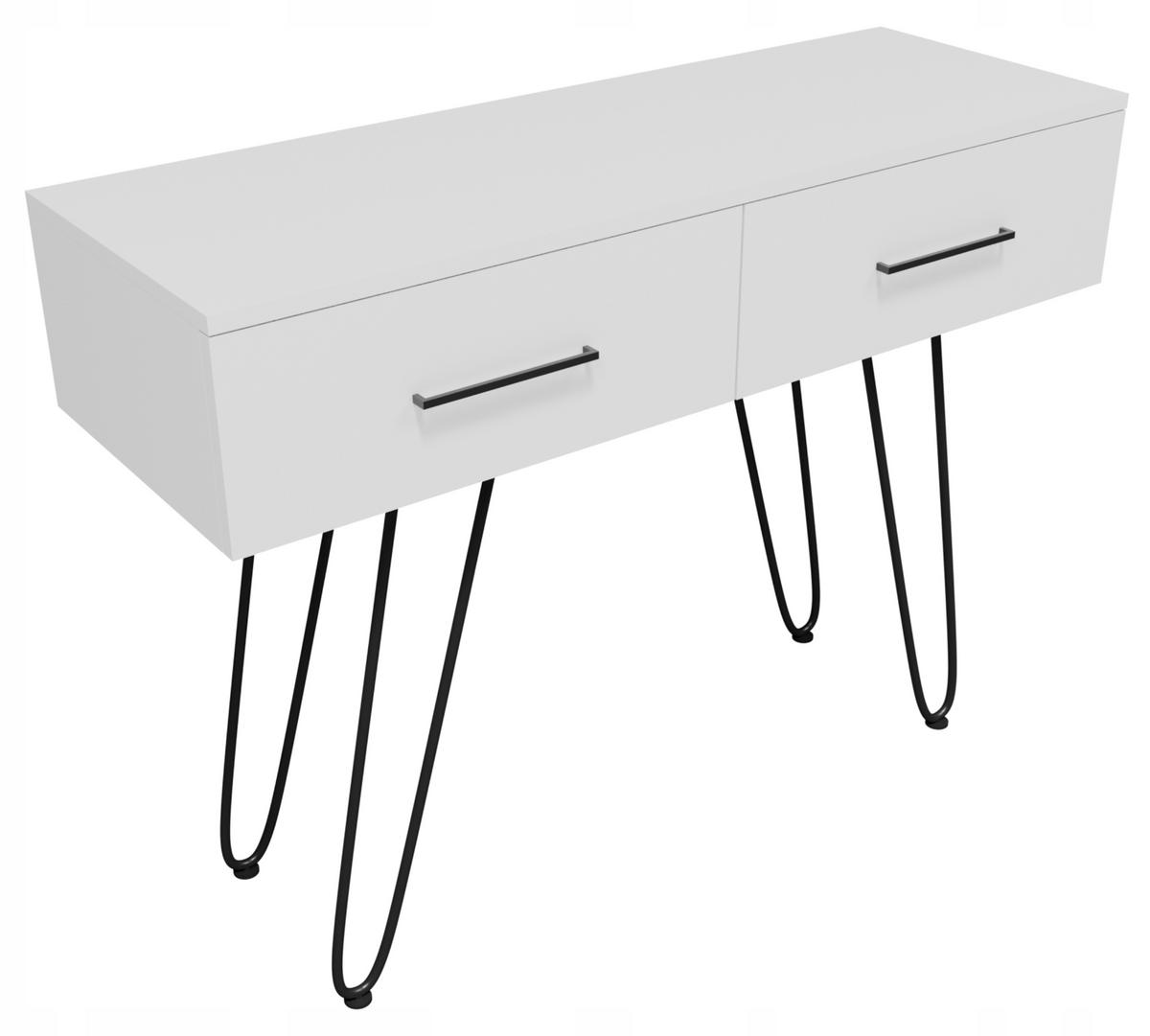 SCHMINKTISCH CR3-C1 Weiß-Schwarz 100/37/76 cm - Schwarz/Weiß, Holzwerkstoff (100/76/37cm)