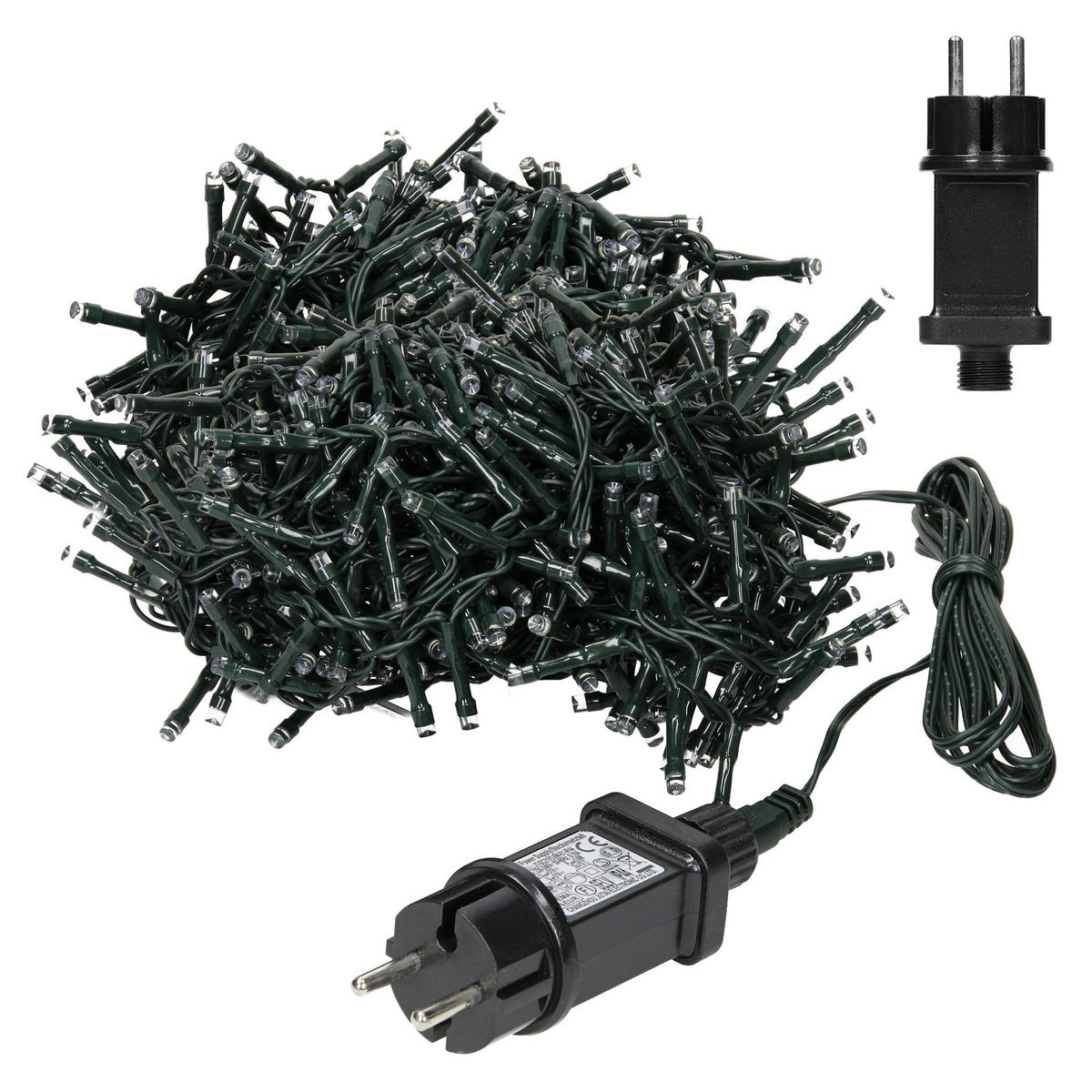 LICHTERKETTE Vorhang 1200 cm mit 360 LED Kaltweiß - Grün, Kunststoff (1200cm) - ECD-Germany