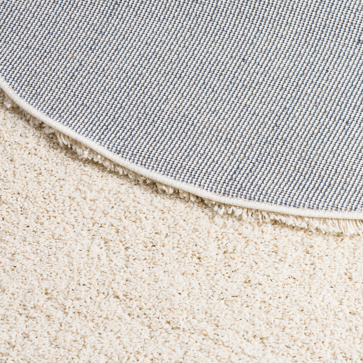 HOCHFLOR LANGFLOR SHAGGY TEPPICH LUXURY RUND - Ecru, Textil (80/80cm) - Pergamon
