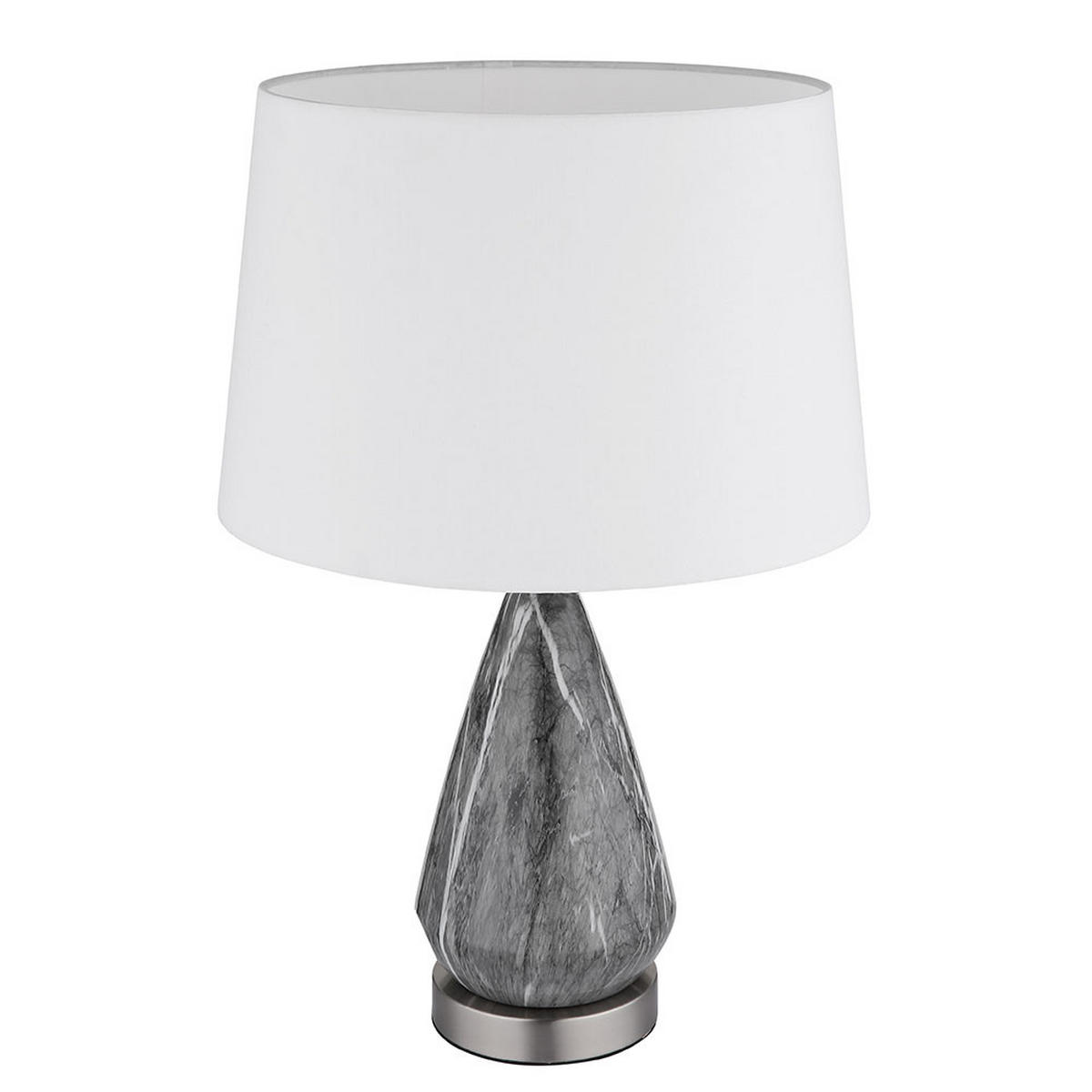LED TISCHLEUCHTE Marmoroptik Weiß Textil - Weiß, Metall (35/35/54cm) - Globo Lighting