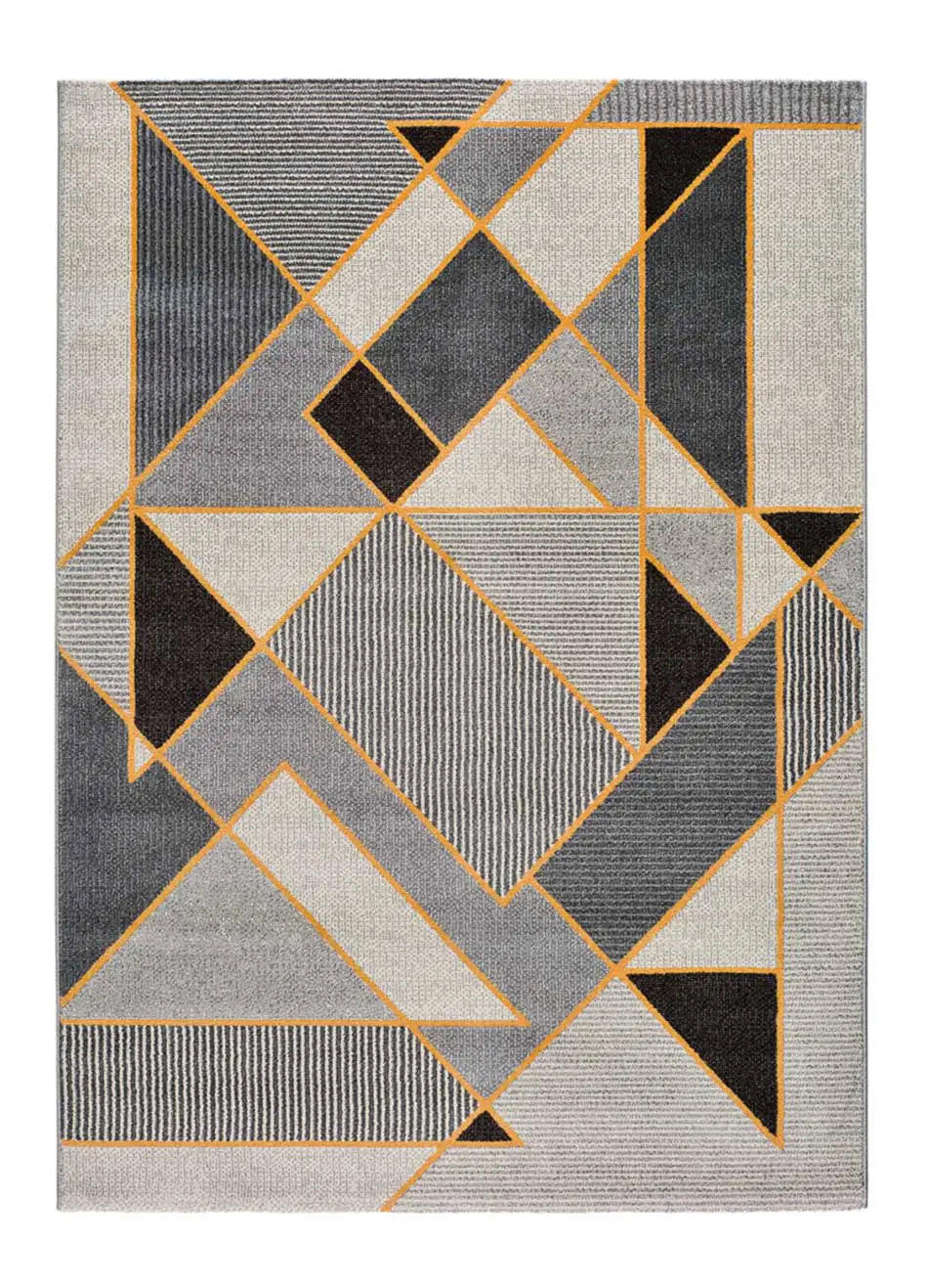 Atticgo Webteppich Grau, Dunkelgelb 160x230 cm