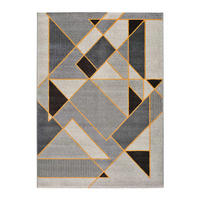 WEBTEPPICH Grau Leo 80/150 cm - Dunkelgelb/Grau, Naturmaterialien/Textil (80/150cm) - Atticgo