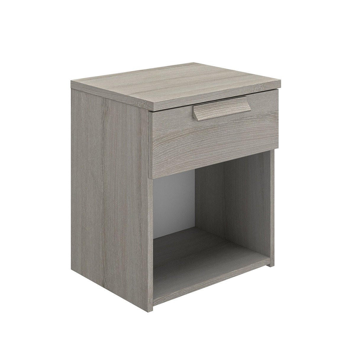 NACHTTISCH 1 Schublade Cyrus - Französische Herstellung - 43/36/50 cm - Grau, Holzwerkstoff (36/50/43cm) - Calicosy