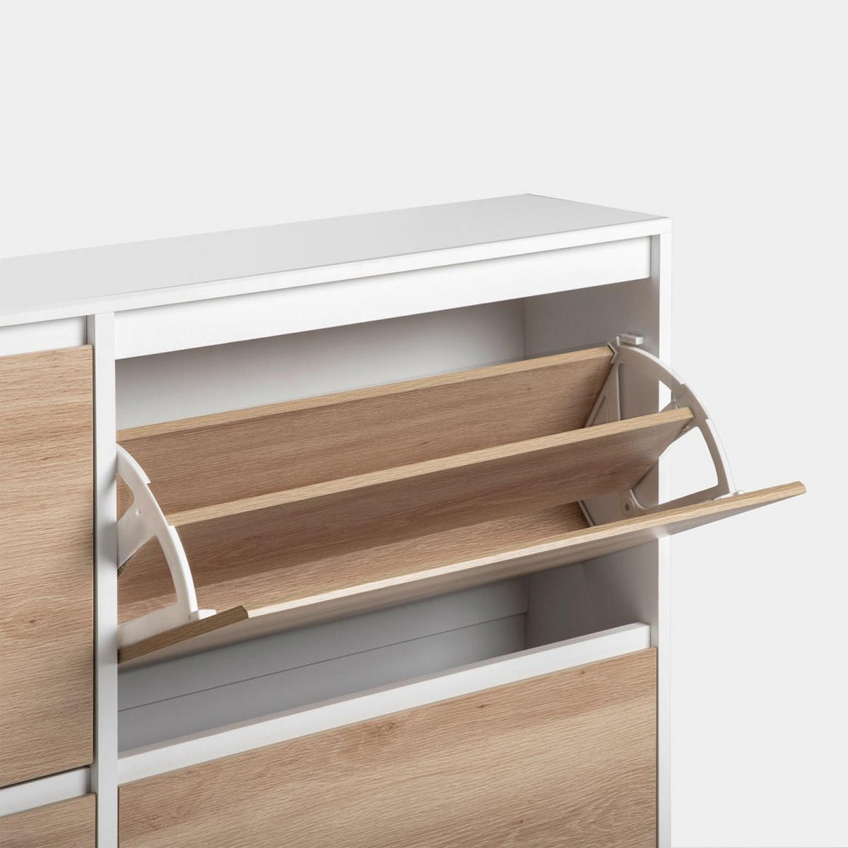 SCHUHSCHRANK DOPPELTES Kemi Zweifarbig 124 cm x 100 cm - Multicolor, Holzwerkstoff (124/100/24cm)