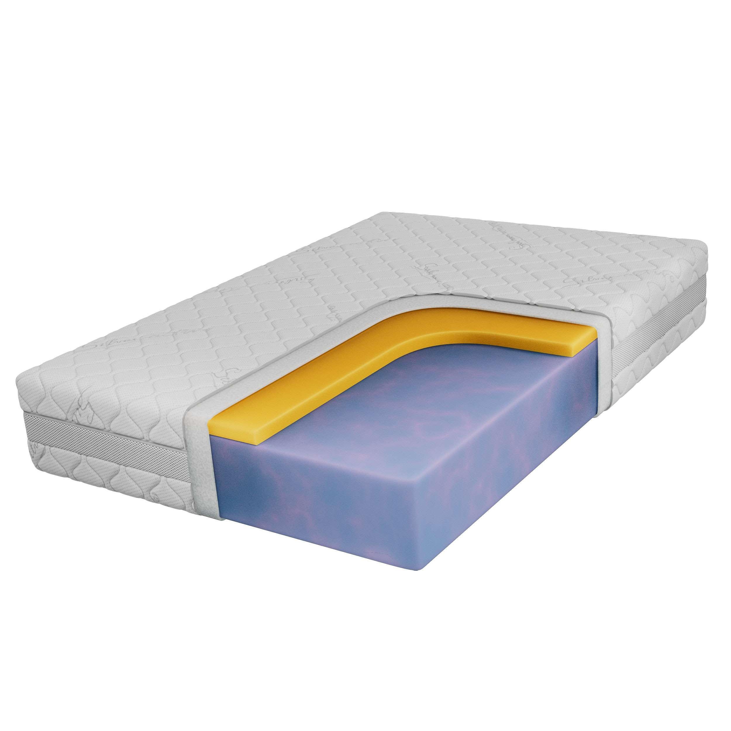VISCOMATRATZE DIVO - 140/200 - H2 - Sivo - Weiß, Textil (140/200cm) - MKS