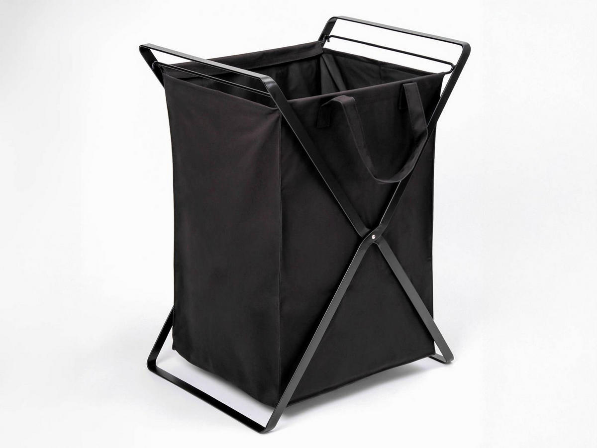 WÄSCHESAMMLER Tower schwarz 37/49/64 cm - Schwarz, Metall (49/64/37cm) - Yamazaki