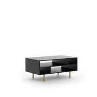 COUCHTISCH Nubia 100 x 60 Schwarz - Goldfarben/Schwarz, Holzwerkstoff/Metall (60/100/45cm) - Ravio