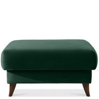 HOCKER GUSTAVO Velours, Dunkelgrün - Dunkelgrün, Holz/Holzwerkstoff (92/49/92cm) - KONSIMO®
