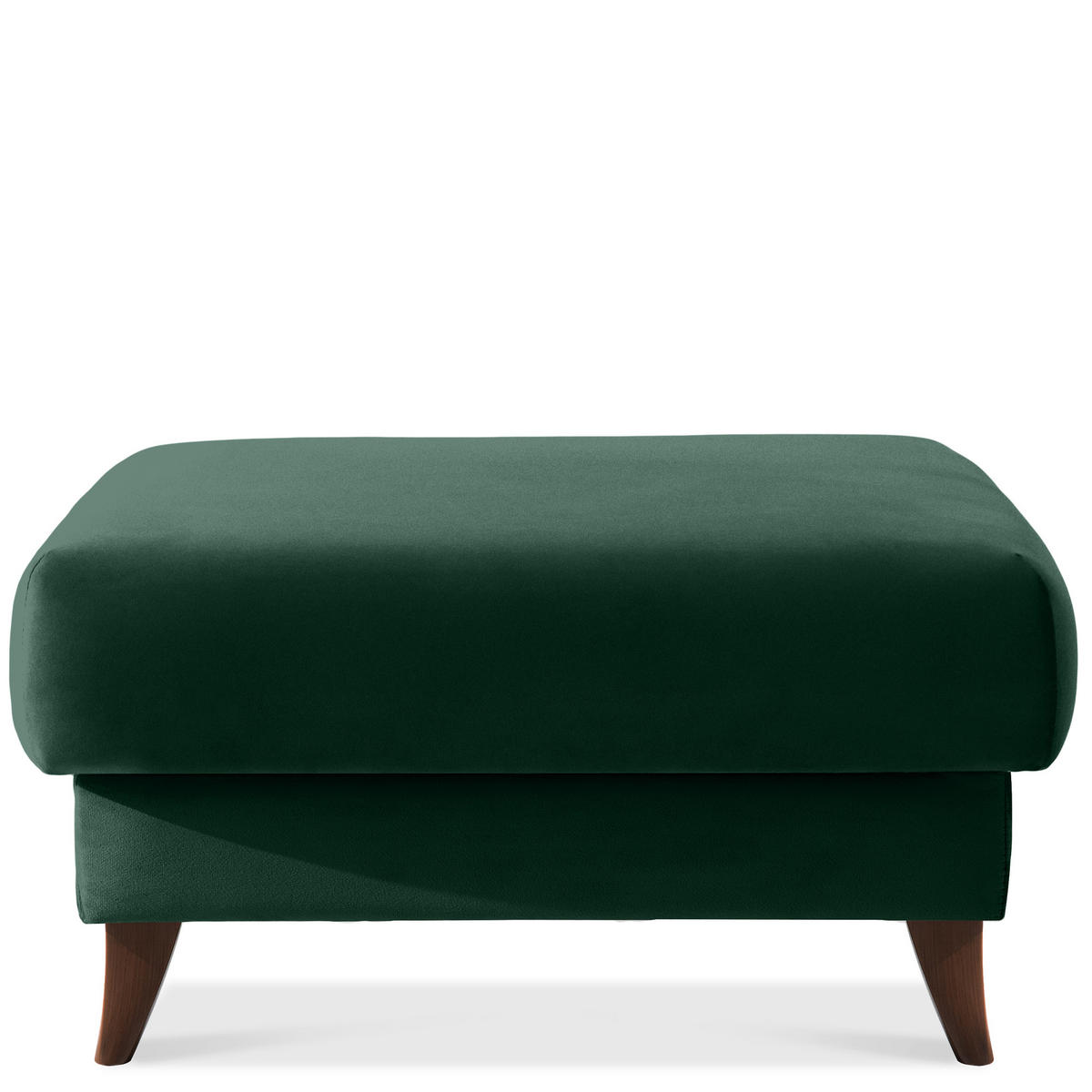 HOCKER GUSTAVO Velours, Dunkelgrün - Dunkelgrün, Holz/Holzwerkstoff (92/49/92cm) - KONSIMO®