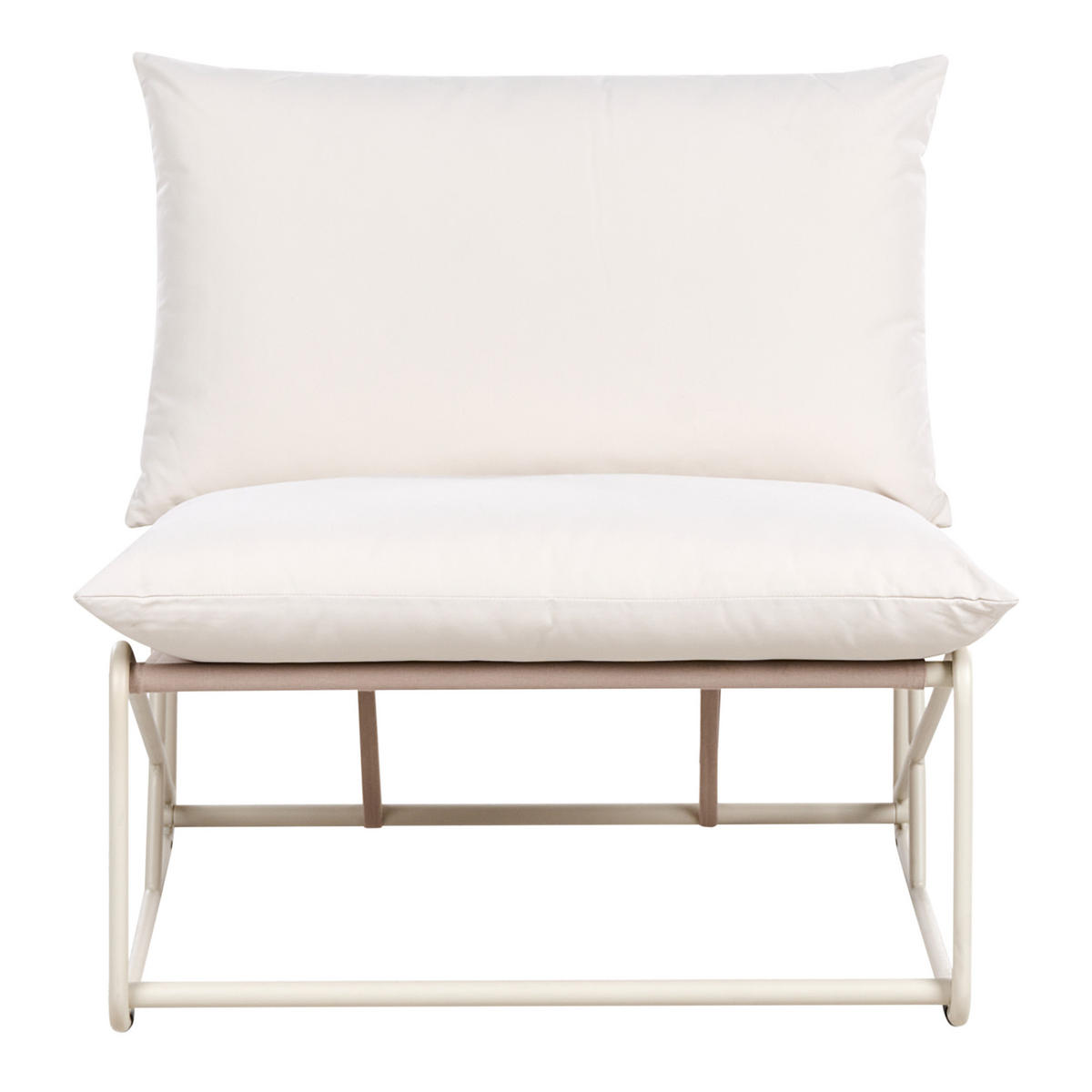 GARTENSTUHL Hellbeige Pico - Beige, Metall (80/88/88cm) - Beliani