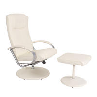 RELAXSESSEL MIT HOCKER Cremeweiß - Weiß, Textil (68/101/83cm) - MCW