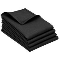 GESCHIRRTÜCHER, 4er-Set, 50x70 cm, 100% Leinen, Schwarz - Schwarz, Textil (50/70cm) - Zollner